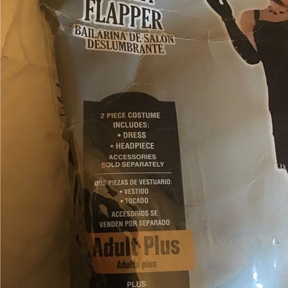 Flashy Flapper plus size 18-20 black dress & headband Halloween costume NEW - Picture 7 of 11